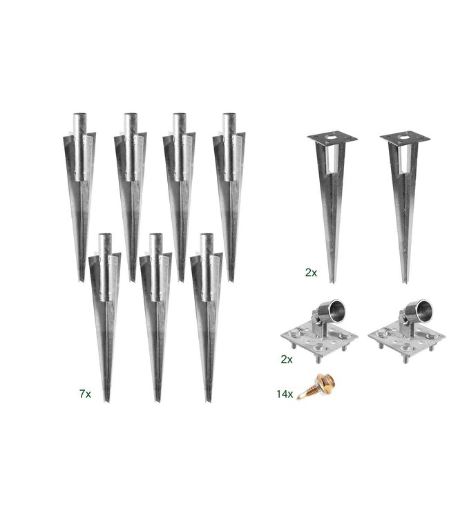 Garmix Jeu de supports de poteaux 7x pour poteaux ronds 34 mm