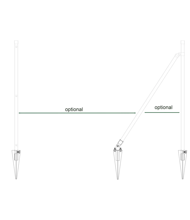 Garmix Jeu de supports de poteaux 7x pour poteaux ronds 34 mm