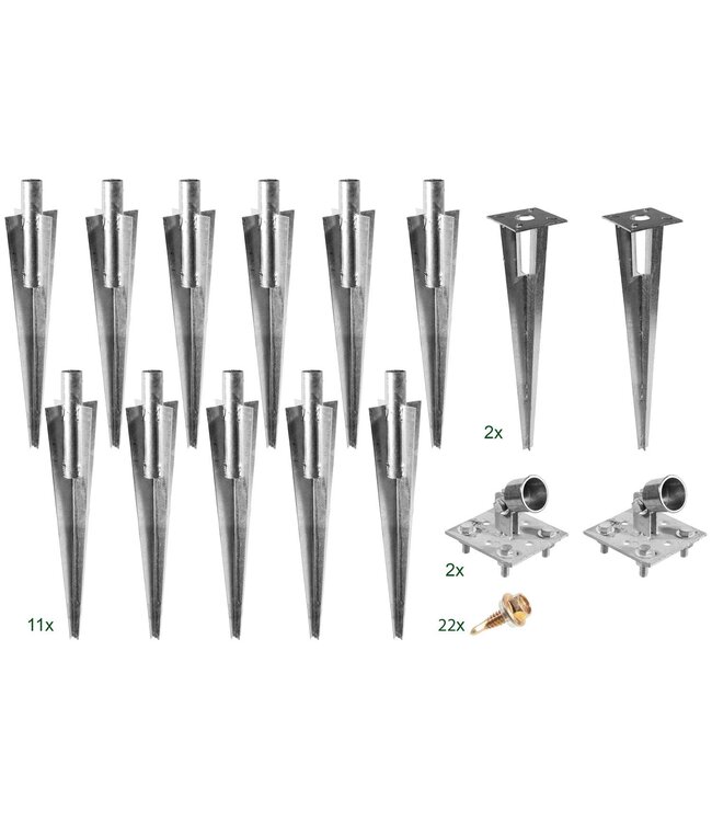 Garmix Jeu de supports de poteaux 11x pour poteaux ronds 34 mm