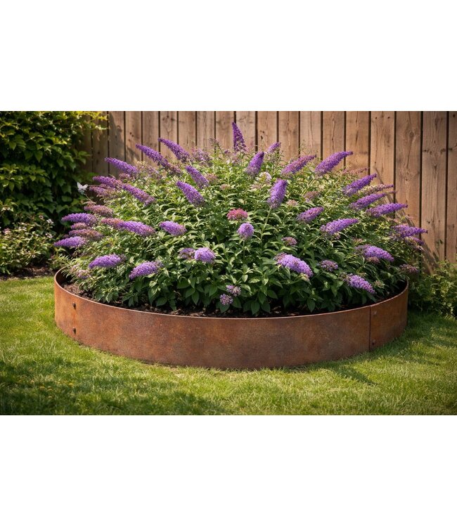 Garmix Bordures rondes en acier Corten, ø 120 cm - hauteur 14 cm (2 pièces)