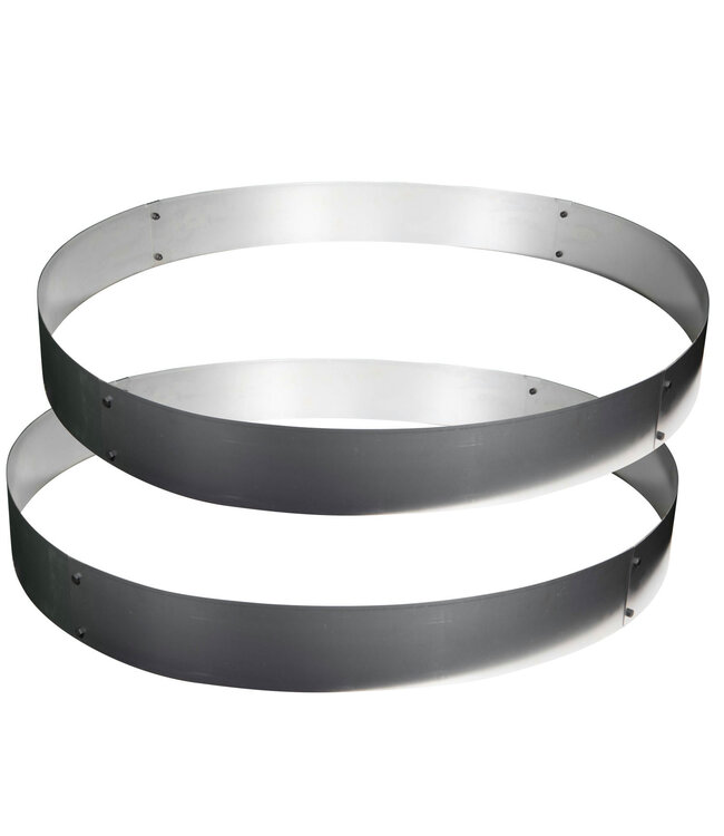 Garmix ø 80cm Bordure ronde en acier Corten - 14cm de haut (2 pièces)