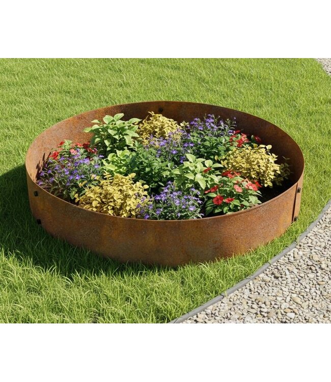Garmix Bordures rondes en acier Corten, ø 80 cm - hauteur 14 cm (2 pièces)