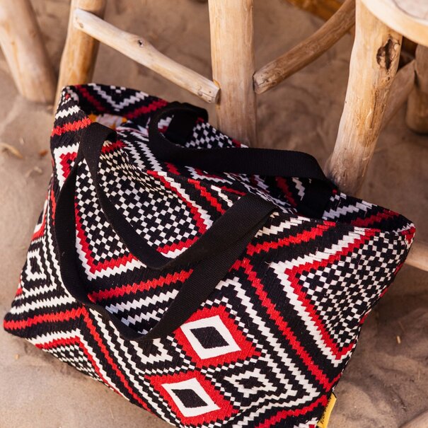 Mycha Ibiza Mycha Ibiza - strandtas - weekendtas - handtas - rits - clutch - katoen – Myc0965