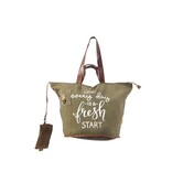 Mycha Ibiza - tas - ritssluiting - strandtas - shopper - clutch - lederen hengsels - Fresh White