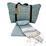 Take A Towel gerecyclede strandtas + hamamdoek Turquoise