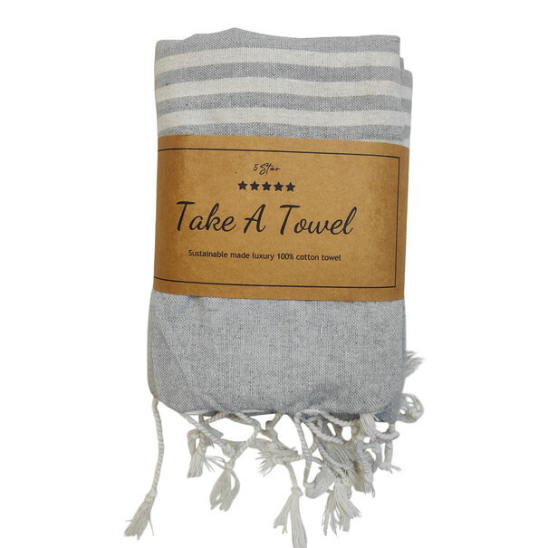 Take A Towel hamamdoek Helen grijs ca 90x170 cm
