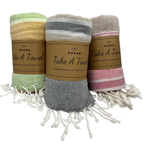Take A Towel Hamamdoek met badstof assorti kleur 90x170 cm