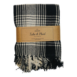 Picknickplaid ca 160x160 cm Eco katoen Zwart