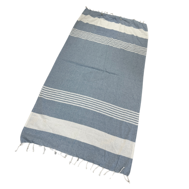 2 in 1 -  Fouta tas Jip 4 grijs  blauw Ca 90 x180 cm