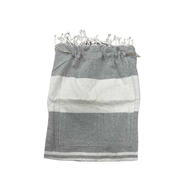 2 in 1 -  Fouta tas Jip 5 grijs Ca 90 x180 cm