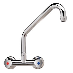 Gastro M Wall Two-Hole Mixer with Multiple Turn Knobs and Upper Spout 200mm