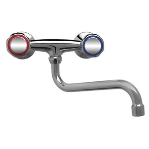Gastro M Wall Two-Hole Mixer with Multiple Turn Knobs and Lower Spout 200mm
