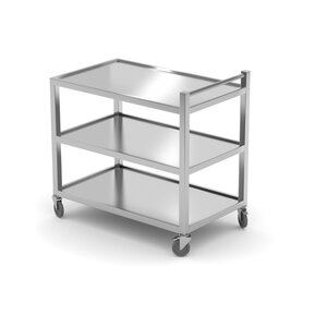 INOXI Stainless steel waiter's trolley - three tier | 800x600x(h)850 mm