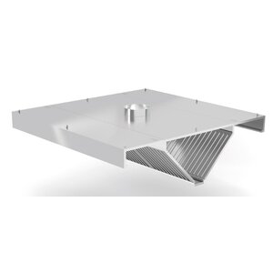 INOXI Stainless steel central angled extractor hood | 1800x2000x(h)450 mm