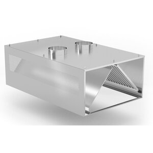 INOXI Stainless steel wall mounted compensatory-induction hood | 1200x1200x(h)450 mm