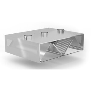 INOXI RVS Afzuigkap lucht compensatie eilandmodel 2300(b)mm x 2200(d)mm