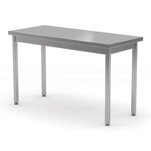 INOXI Stainless steel centre work table without splashback or shelf | 1000x700x(h)850 mm