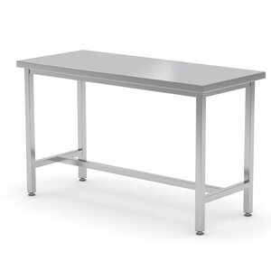 INOXI Stainless steel reinforced centre work table without splashback or shelf | 1200x700x(h)850 mm