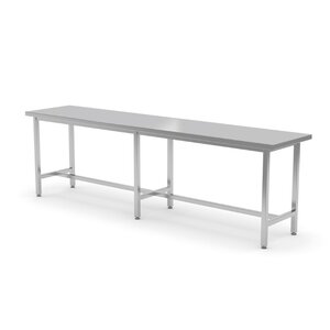INOXI Stainless steel reinforced centre work table without splashback or shelf | 2300x700x(h)850 mm