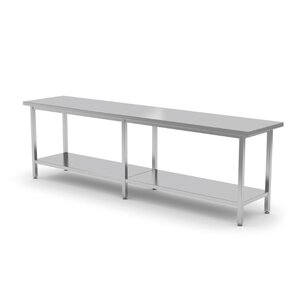 INOXI Centrale werktafel RVS + Bodemschap HEAVY DUTY 2100(b)X700(d)X850(h)mm