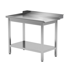 INOXI Stainless steel unloading table for dishwashers with undershelf - left | 1300x700x(h)850 mm