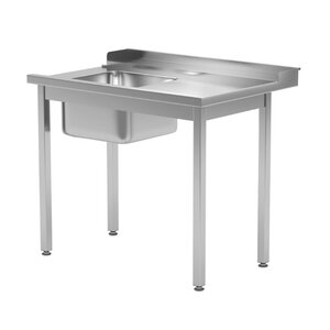 INOXI Aanvoertafel doorschuifvaatwasser (rechts) Open onderkant 1100(b)x760(d)x850(h)mm