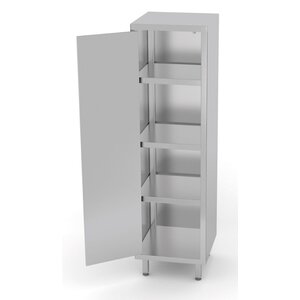 INOXI RVS Opbergkast 500X600X1800(h)mm + 1 Klapdeur + 3 Legplanken HEAVY DUTY