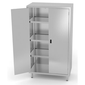 INOXI Stainless steel storage cupboard with hinged doors | 1100x700x(h)1800 mm