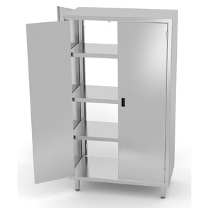 INOXI Stainless steel double-sided cupboard with hinged doors | 1000x700x(h)2000 mm