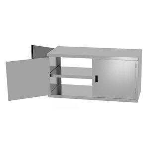 INOXI RVS Wandkast Dubelzijdig + 2 Klapdeuren + 1 Tussenschap 800X400X600(h)mm