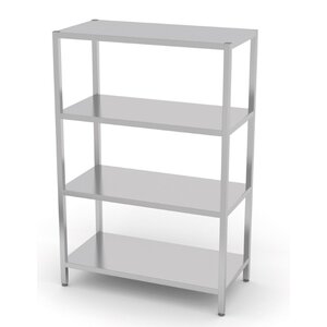 INOXI Stainless steel storage rack with 4 solid shelves | 700x600x(h)1800 mm