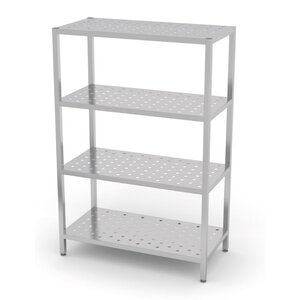 INOXI RVS Voorraadrek geperforeerd - 4 Schappen 1200X700X1800(h)mm