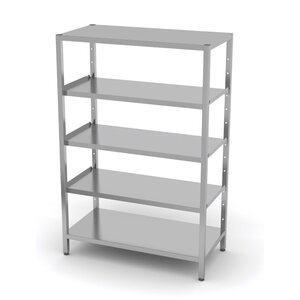 INOXI RVS Voorraadrek - 5 Schappen in hoogte verstelbaar 900X400X1800(h)mm