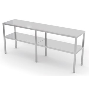 INOXI Stainless steel 2 level overshelves | 1700x400x(h)700 mm