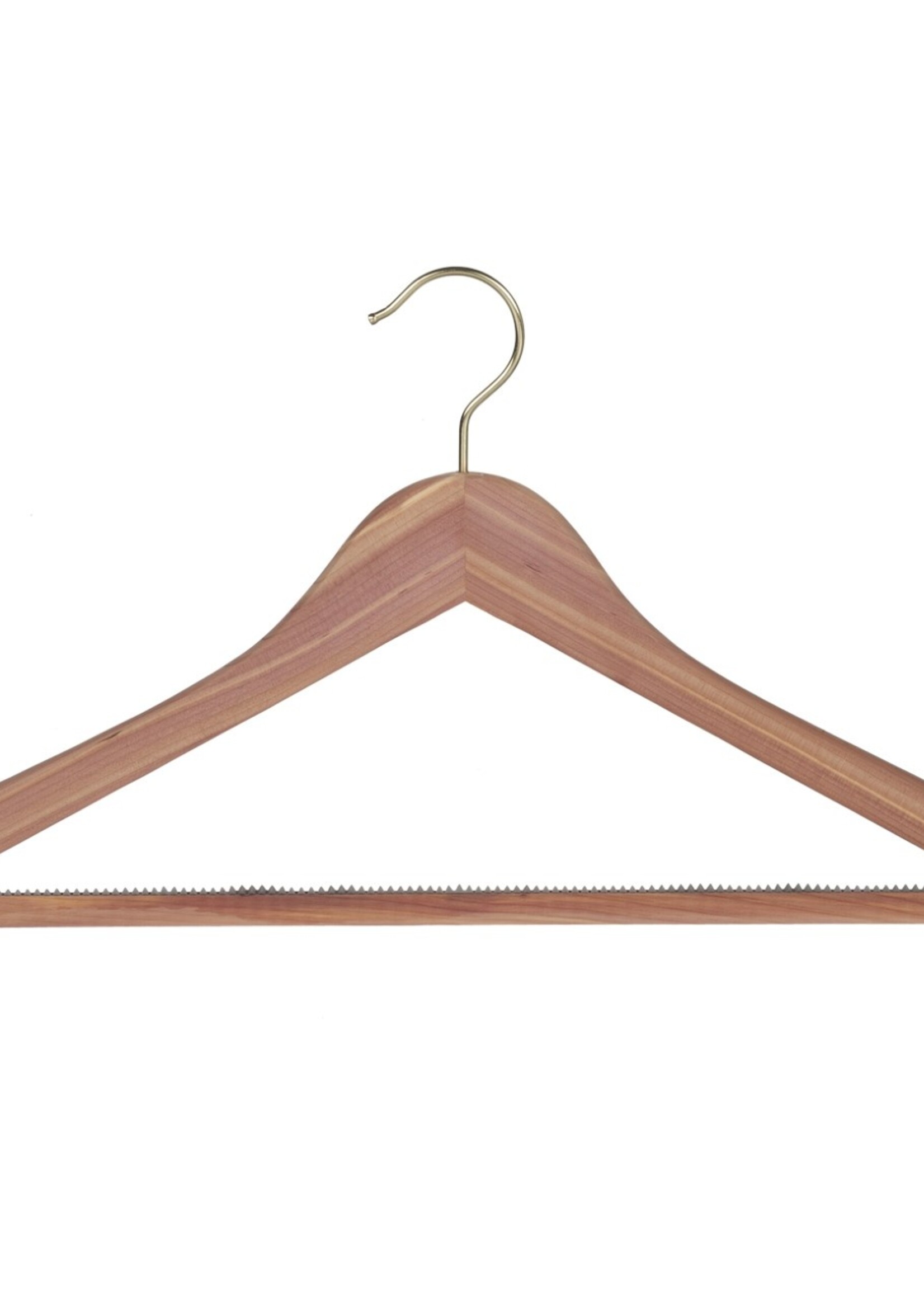 Kledinghanger - Volwassenen - Z156/45HR - 30 Stuks - Blousehanger - Shirthanger - Anti Motten - Cederhout - Ongelakt - Rokinkepingen - Anti-slip Broeklat - Messinghaak - 45 cm - Kleerhanger
