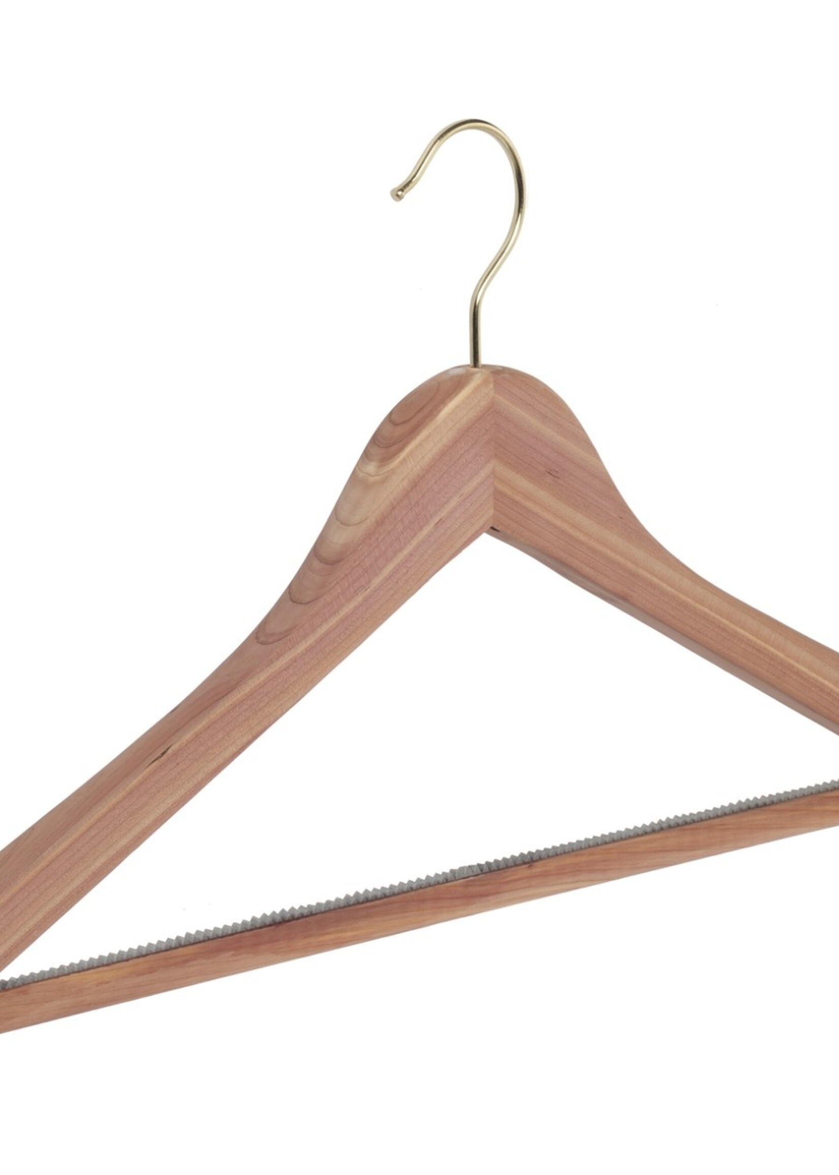Kledinghanger - Volwassenen - Z156/45HR - 30 Stuks - Blousehanger - Shirthanger - Anti Motten - Cederhout - Ongelakt - Rokinkepingen - Anti-slip Broeklat - Messinghaak - 45 cm - Kleerhanger