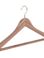 Kledinghanger - Volwassenen - Z156/45HR - 20 Stuks - Blousehanger - Shirthanger - Anti Motten - Cederhout - Ongelakt - Rokinkepingen - Anti-slip Broeklat - Messinghaak - 45 cm - Kleerhanger
