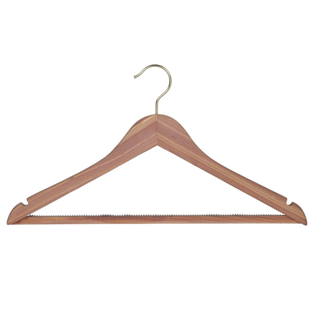 Kledinghanger - Volwassenen - Z156/45HR - 10 Stuks - Blousehanger - Shirthanger - Anti Motten - Cederhout - Ongelakt - Rokinkepingen - Anti-slip Broeklat - Messinghaak - 45 cm - Kleerhanger Kledinghanger - Volwassenen - Z156/45HR - 10 Stuks - Blousehanger - Shirthanger - Anti Motten - Cederhout - Ongelakt - Rokinkepingen - Anti-slip Broeklat - Messinghaak - 45 cm - Kleerhanger