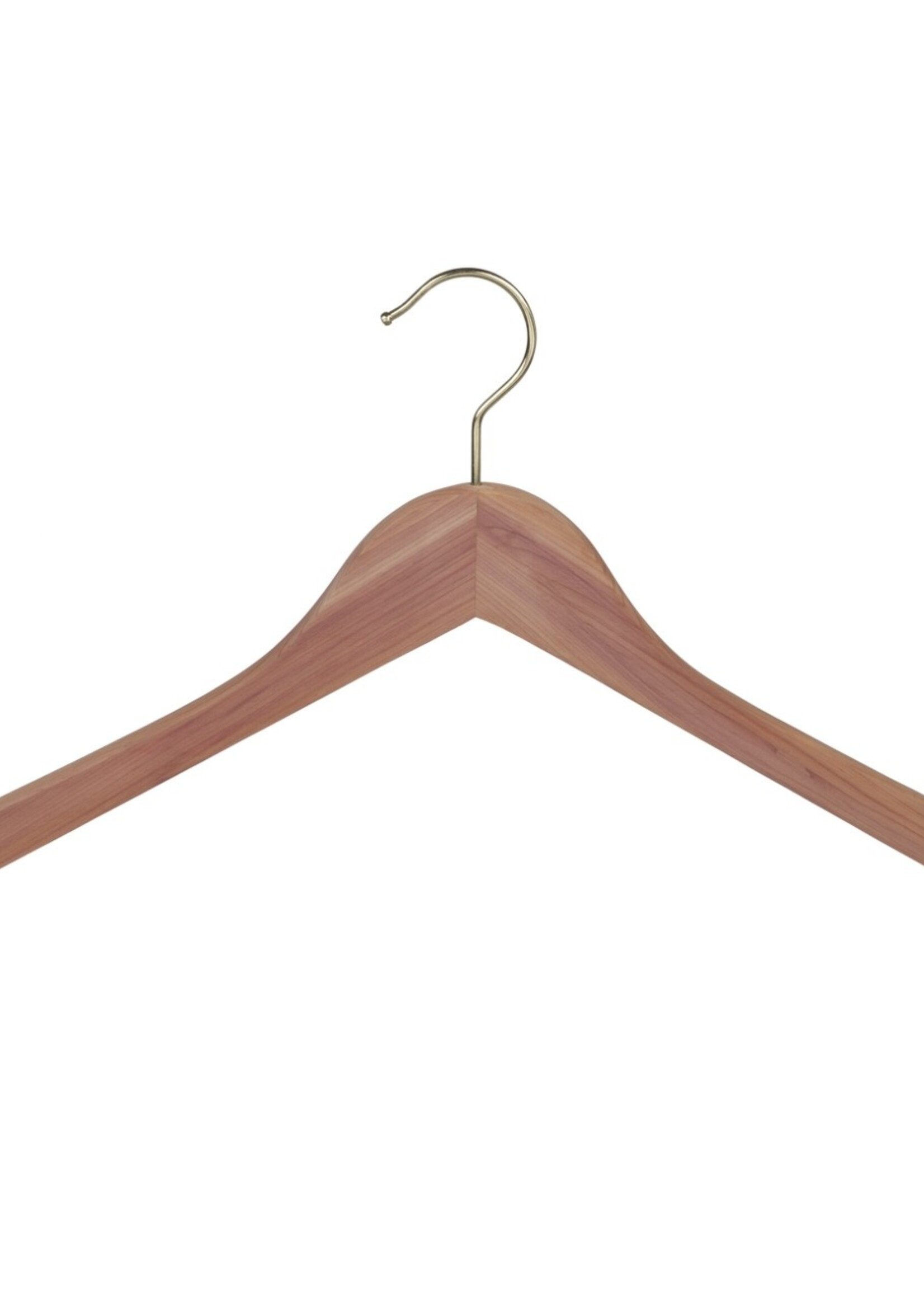 Kledinghanger - Volwassenen - Z146/45H - 20 Stuks - Blousehanger - Shirthanger - Anti Motten - Cederhout - Ongelakt - Rokinkepingen - Messinghaak - 45 cm - Kleerhanger