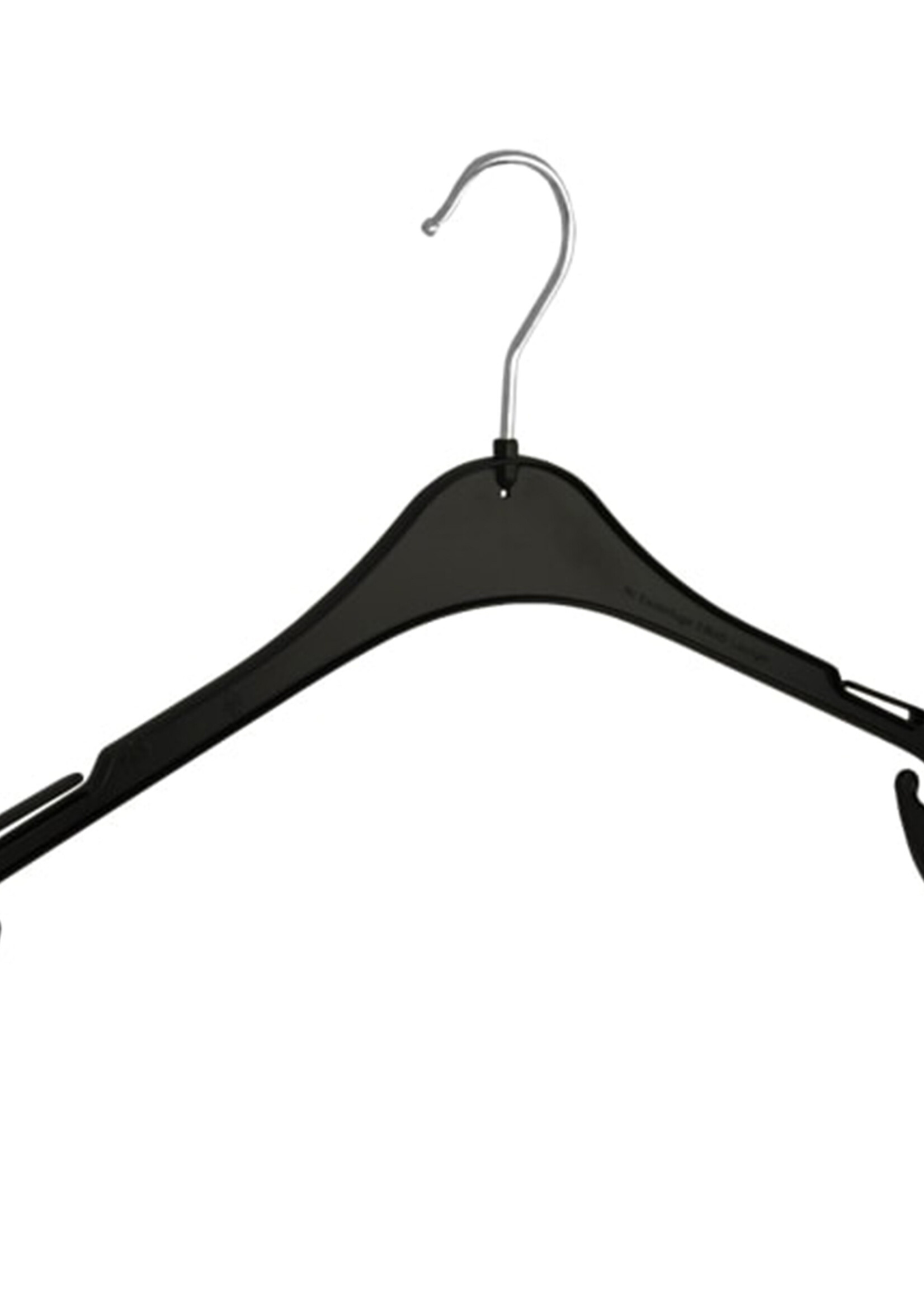 Kledinghanger - Volwassenen - T47R - 100 Stuks - Anti-slip - Blousehanger - Shirthanger - Kunststof - Zwart - Rokinkepingen - 47 cm - Kleerhanger - T-Serie