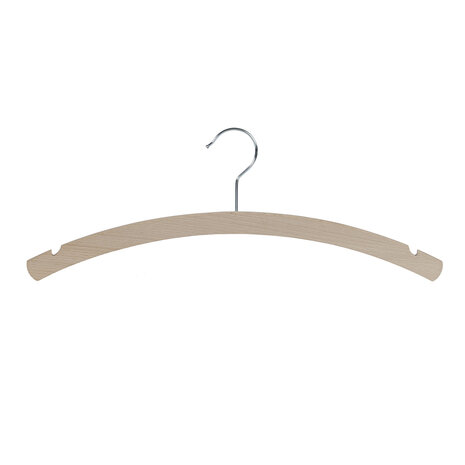 Kledinghanger - Volwassenen - 1501-42H - 50 Stuks - Blousehanger - Shirthanger - Beukenhout - Naturel Ongelakt - Rokinkepingen - 42 cm - Kleerhanger