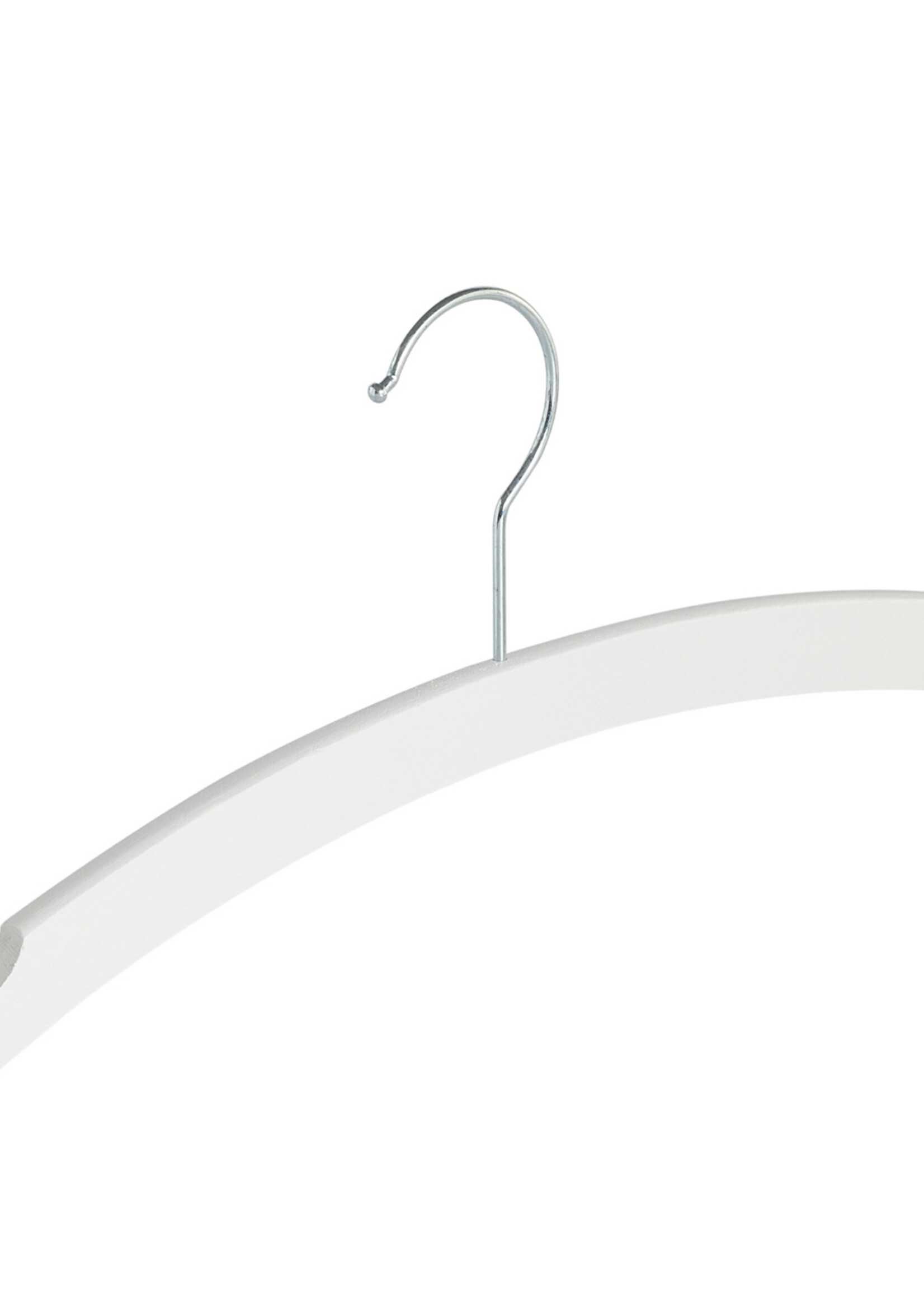 Kledinghanger - Kinderen - 1508-34H - 20 Stuks - Blousehanger - Shirthanger - Beukenhout - Wit - Rokinkepingen - 34 cm - Kleerhanger - Kinderhanger