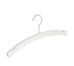 Kledinghanger - Kinderen - 1508-34H - 30 Stuks - Blousehanger - Shirthanger - Beukenhout - Wit - Rokinkepingen - 34 cm - Kleerhanger - Kinderhanger