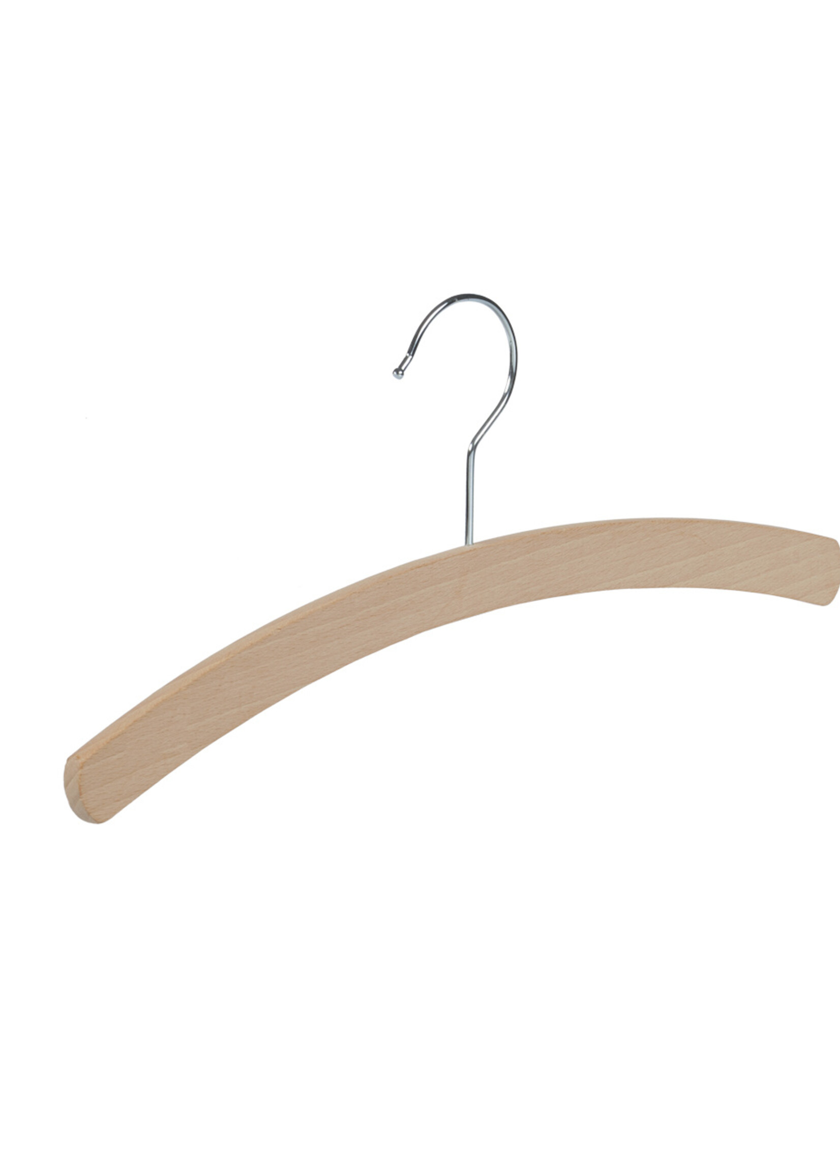 Kledinghanger - Kinderen - 1509-34 - 10 Stuks - Blousehanger - Shirthanger - Beukenhout - Naturel Gelakt - 34 cm - Kleerhanger - Kinderhanger