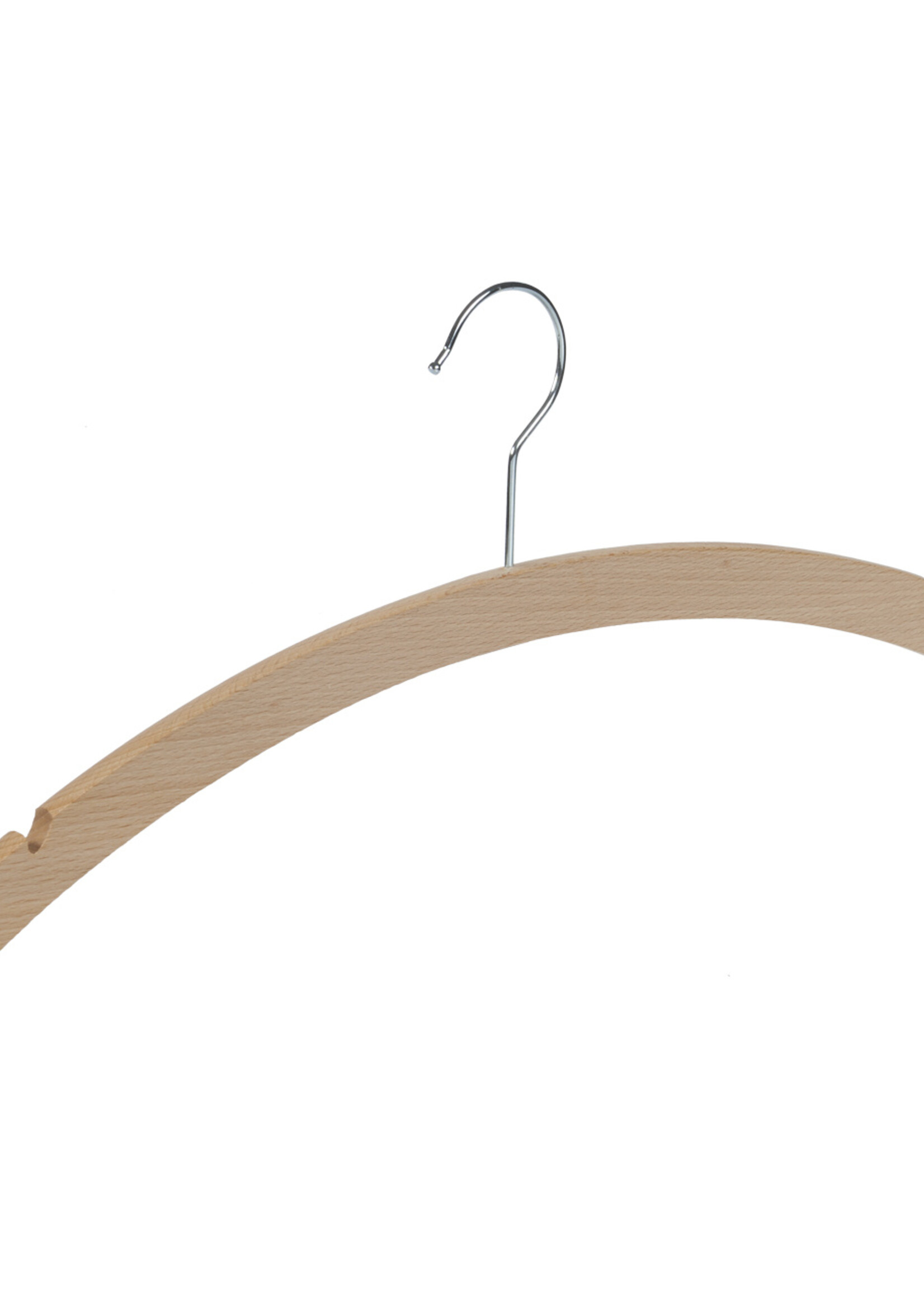 Kledinghanger - Volwassenen - 1509-42H - 10 Stuks - Blousehanger - Shirthanger - Beukenhout - Naturel Gelakt - Rokinkepingen - 42 cm - Kleerhanger