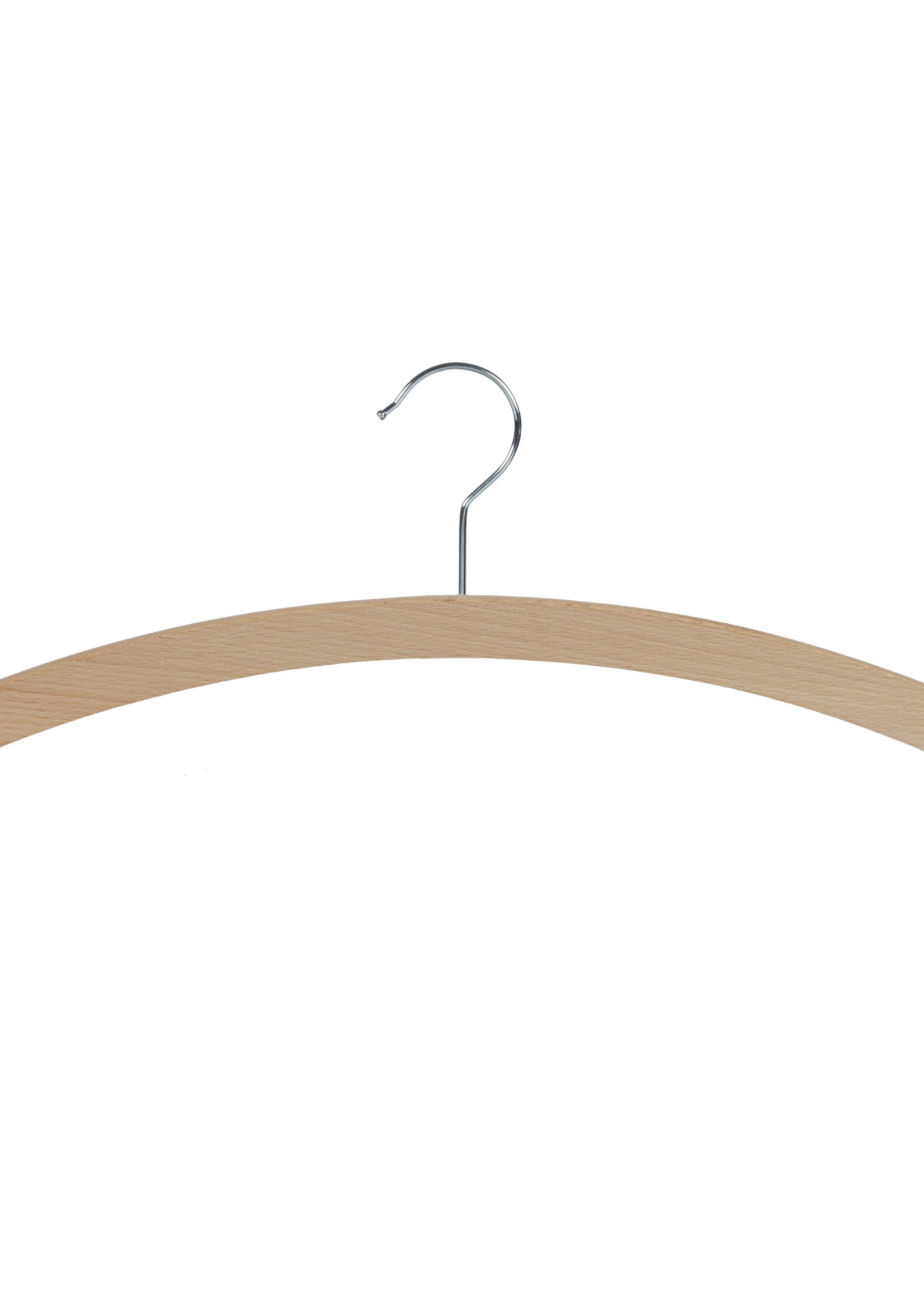 Kledinghanger - Volwassenen - 1509-42H - 20 Stuks - Blousehanger - Shirthanger - Beukenhout - Naturel Gelakt - Rokinkepingen - 42 cm - Kleerhanger