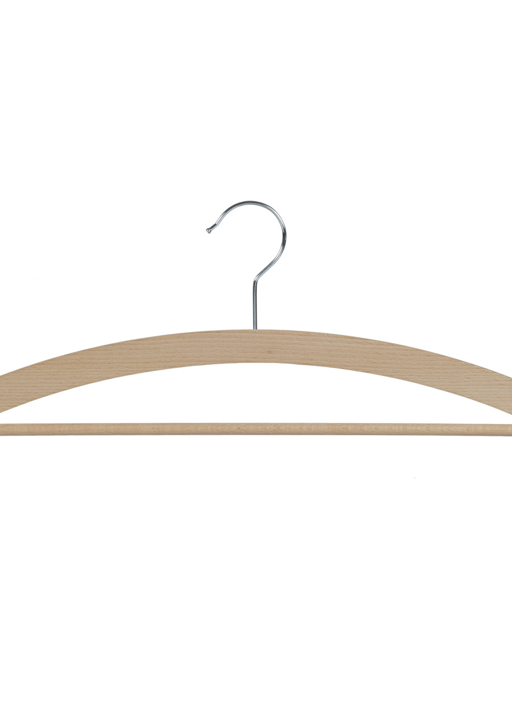 Kledinghanger - Volwassenen - 1519-42H - 40 Stuks - Blousehanger - Shirthanger - Beukenhout - Naturel Gelakt - Rokinkepingen en Broeklat - 42 cm - Kleerhanger
