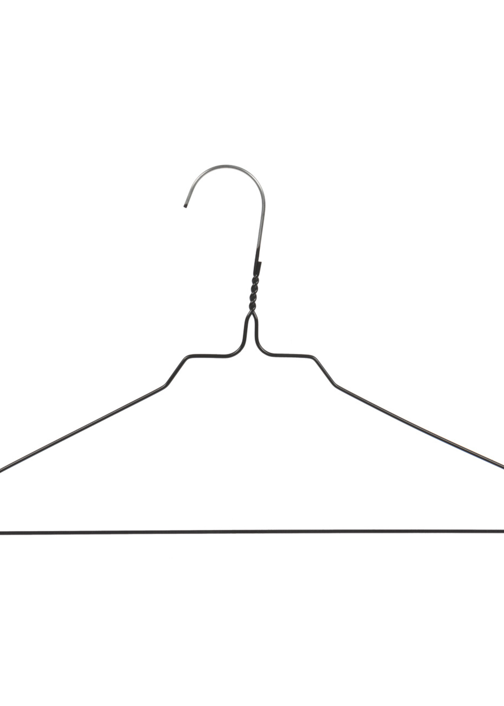 Draadhanger - Stomerijhanger - Volwassenen - 404-24 - 50 Stuks - metaal - Zwart - Rokinkepingen - 41 cm - Ø 2,4 mm - Kledinghanger - Kleerhanger