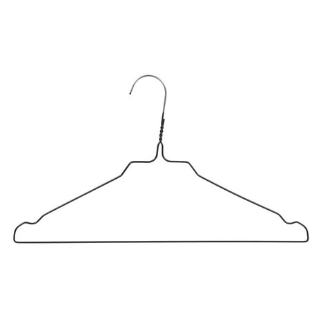 Draadhanger - Stomerijhanger - Volwassenen - 404-24 - 75 Stuks - metaal - Zwart - Rokinkepingen - 41 cm - Ø 2,4 mm - Kledinghanger - Kleerhanger Draadhanger - Stomerijhanger - Volwassenen - 404-24 - 75 Stuks - metaal - Zwart - Rokinkepingen - 41 cm - Ø 2,4 mm - Kledinghanger - Kleerhanger