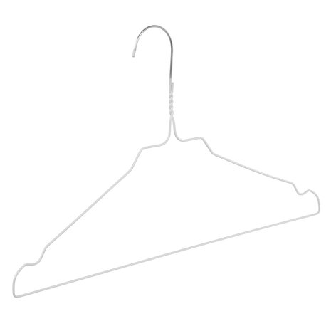 Draadhanger - Stomerijhanger - Volwassenen - 404-24 - 100 Stuks - metaal - Wit - Rokinkepingen - 41 cm - Ø 2,4 mm - Kledinghanger - Kleerhanger Draadhanger - Stomerijhanger - Volwassenen - 404-24 - 100 Stuks - metaal - Wit - Rokinkepingen - 41 cm - Ø 2,4 mm - Kledinghanger - Kleerhanger